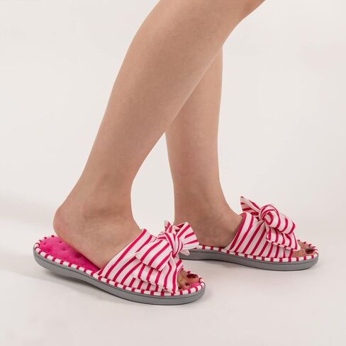 ULTRAIDEAS Women's Open Toe Indoor Outdoor Slippers | Memory Foam,Cute Bow Design,Gift for Women,Anti-skid Rubber Sole,lightweight,washable,comfortably Breathable in Saudi Arabia