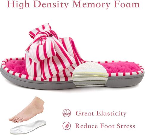 ULTRAIDEAS Women's Open Toe Indoor Outdoor Slippers | Memory Foam,Cute Bow Design,Gift for Women,Anti-skid Rubber Sole,lightweight,washable,comfortably Breathable in Saudi Arabia