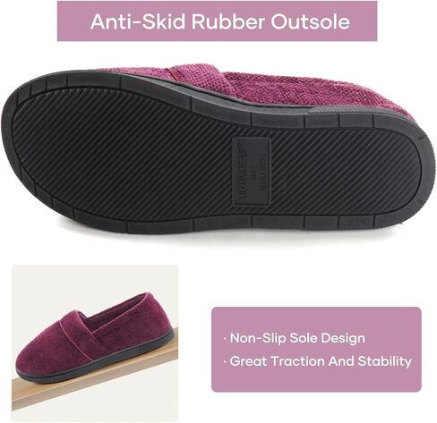 ULTRAIDEAS Women's Grace Closed Back Slippers, Memory Foam Loafer House Shoes with Rubber Sole in Kuwait