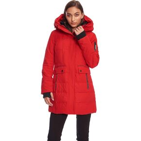 ALPINE NORTH Women’s Vegan Down Mid-Length Parka - Insulated, Water-Repellent Winter Coat with Hood, Jacket For Women in Kuwait
