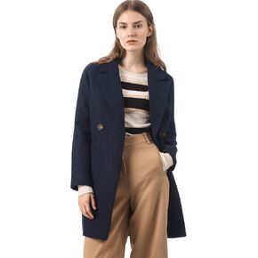 Allegra K Women's Notched Lapel Double Breasted Raglan Winter Coats in Saudi Arabia