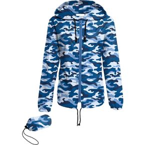 Avoogue Raincoat Women Lightweight Waterproof Rain Jackets Packable Outdoor Hooded Windbreaker