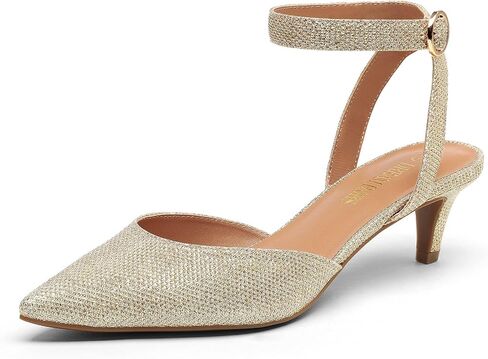 DREAM PAIRS Low Heels for Women Wedding Dress Closed Toe Pump Shoes in Kuwait