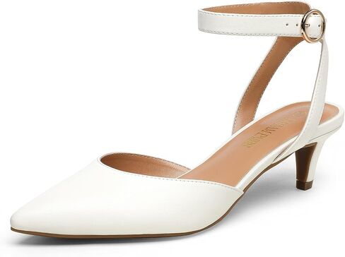 DREAM PAIRS Low Heels for Women Wedding Dress Closed Toe Pump Shoes in Kuwait