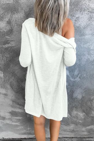 MEROKEETY Women's Open Front Lightweight Cardigan Long Sleeve Button Down Loose Outwear in Saudi Arabia