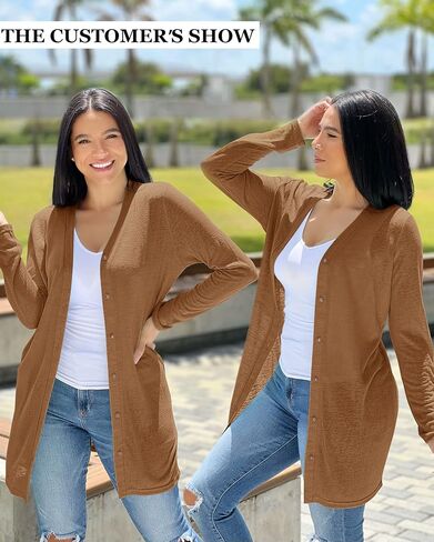 MEROKEETY Women's Open Front Lightweight Cardigan Long Sleeve Button Down Loose Outwear in Saudi Arabia