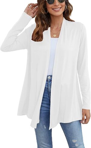 Ladlop Women's Lightweight Open Front Cardigans Long Sleeve Casual Soft Drape Fall Cardigan in Saudi Arabia