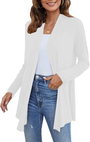 Ladlop Women's Lightweight Open Front Cardigans Long Sleeve Casual Soft Drape Fall Cardigan in Saudi Arabia