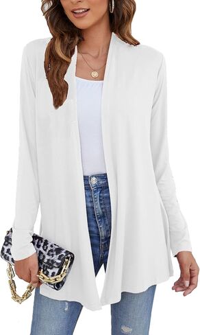 Ladlop Women's Lightweight Open Front Cardigans Long Sleeve Casual Soft Drape Fall Cardigan in Saudi Arabia