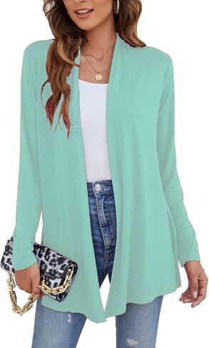 Ladlop Women's Lightweight Open Front Cardigans Long Sleeve Casual Soft Drape Fall Cardigan in Saudi Arabia