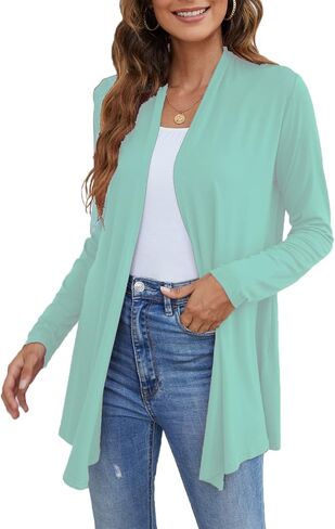 Ladlop Women's Lightweight Open Front Cardigans Long Sleeve Casual Soft Drape Fall Cardigan in Saudi Arabia