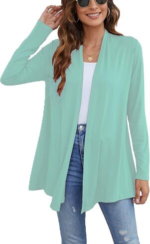 Ladlop Women's Lightweight Open Front Cardigans Long Sleeve Casual Soft Drape Fall Cardigan in Saudi Arabia