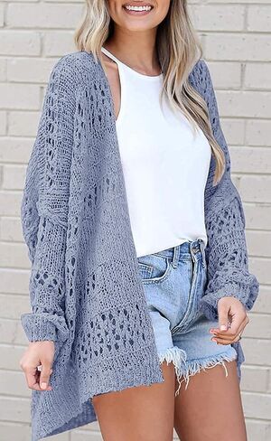 Lightweight Summer Cardigan for Women Spring Netted Crochet Knit Cardigans Sweaters in Saudi Arabia