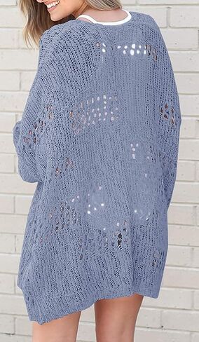 Lightweight Summer Cardigan for Women Spring Netted Crochet Knit Cardigans Sweaters in Saudi Arabia