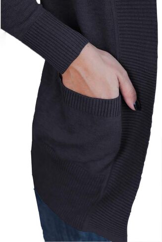 VOIANLIMO Women's Open Front Casual Long Sleeve Knit Classic Sweaters Cardigan with Pockets in Saudi Arabia