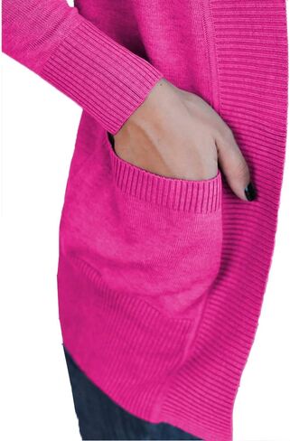 VOIANLIMO Women's Open Front Casual Long Sleeve Knit Classic Sweaters Cardigan with Pockets in Saudi Arabia