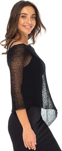 Back From Bali Womens Sheer Poncho Shrug Bolero, Lightweight Summer Shrug Pullover Sweater in Saudi Arabia