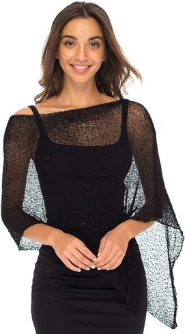 Back From Bali Womens Sheer Poncho Shrug Bolero, Lightweight Summer Shrug Pullover Sweater in Saudi Arabia