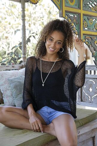 Back From Bali Womens Sheer Poncho Shrug Bolero, Lightweight Summer Shrug Pullover Sweater in Saudi Arabia