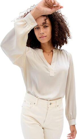 GAP Women's Long Sleeve V-Neck Top Shirt in Saudi Arabia