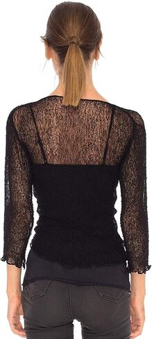 SHU-SHI Womens Sheer Shrug Tie Top Open Front Cardigan Lightweight Knit in Saudi Arabia