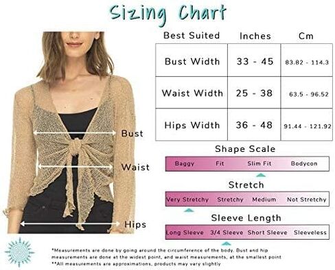 SHU-SHI Womens Sheer Shrug Tie Top Open Front Cardigan Lightweight Knit in Kuwait
