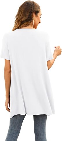 Veryoung Floral Short Sleeve Cardigans for Women Casual Drape Open Front Lightweight Summer Cardigan with Pocket High Low Hem in Saudi Arabia