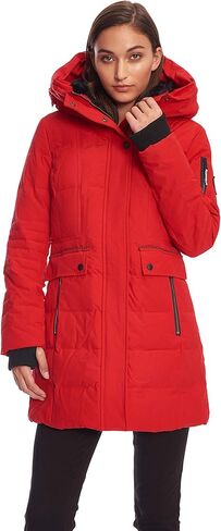 ALPINE NORTH Women’s Vegan Down Mid-Length Parka - Insulated, Water-Repellent Winter Coat with Hood, Jacket For Women in Kuwait