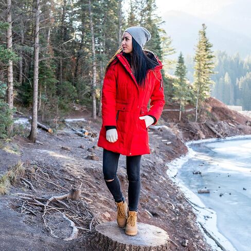 ALPINE NORTH Women’s Vegan Down Mid-Length Parka - Insulated, Water-Repellent Winter Coat with Hood, Jacket For Women in Kuwait