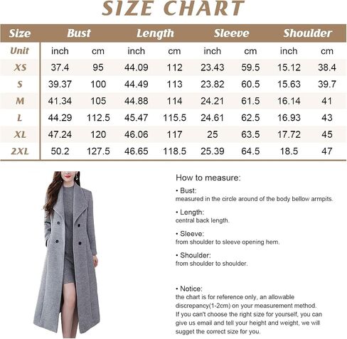 chouyatou Women's Chic Shawl Collar Work Double Breasted Maxi Long Wool Pea Coat in Saudi Arabia