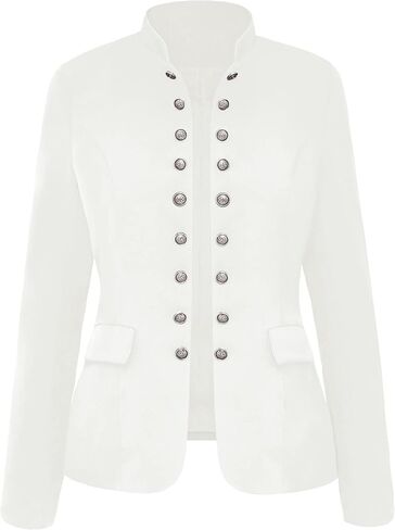 luvamia Women's Open Front Long Sleeves Work Blazer Casual Buttons Jacket Suit in Saudi Arabia