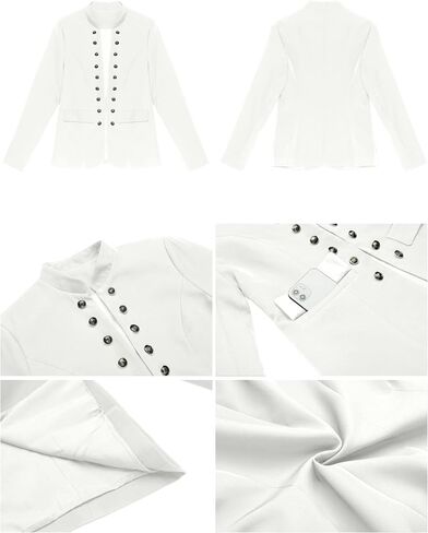 luvamia Women's Open Front Long Sleeves Work Blazer Casual Buttons Jacket Suit in Saudi Arabia