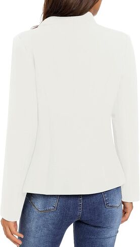 luvamia Women's Open Front Long Sleeves Work Blazer Casual Buttons Jacket Suit in Saudi Arabia