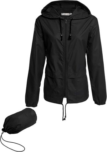 Avoogue Raincoat Women Lightweight Waterproof Rain Jackets Packable Outdoor Hooded Windbreaker in Saudi Arabia