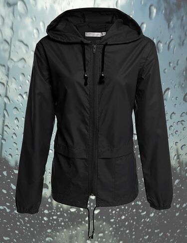 Avoogue Raincoat Women Lightweight Waterproof Rain Jackets Packable Outdoor Hooded Windbreaker in Saudi Arabia