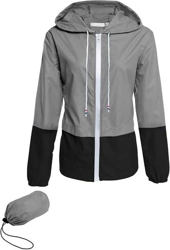 Avoogue Raincoat Women Lightweight Waterproof Rain Jackets Packable Outdoor Hooded Windbreaker in Saudi Arabia