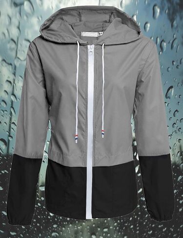 Avoogue Raincoat Women Lightweight Waterproof Rain Jackets Packable Outdoor Hooded Windbreaker in Saudi Arabia