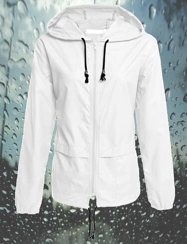 Avoogue Raincoat Women Lightweight Waterproof Rain Jackets Packable Outdoor Hooded Windbreaker in Saudi Arabia
