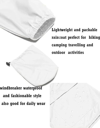 Avoogue Raincoat Women Lightweight Waterproof Rain Jackets Packable Outdoor Hooded Windbreaker in Saudi Arabia