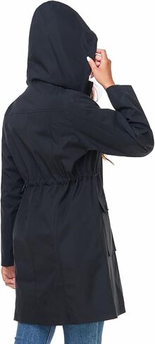 SaphiRose Women's Long Hooded Rain Jacket Outdoor Raincoat Windbreaker in Saudi Arabia