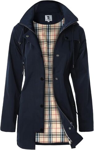 SaphiRose Women's Long Hooded Rain Jacket Outdoor Raincoat Windbreaker in Saudi Arabia