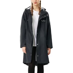RAINFREEM Raincoat for Women Waterproof Rain Jackets with Hooded Hiking Coat Outdoor Lightweight Windbreaker Hood Trench Coat