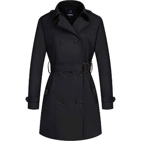 Wantdo Women's Waterproof Trench Coat Classic Lapel Outerwear Coat with Belt