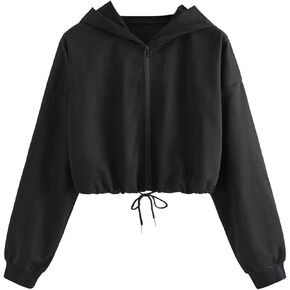 سترة سويت شيرت نسائية كاجوال بسحاب كامل وغطاء للرأس من SweatyRocks in Kuwait