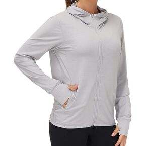 Tmustobe Women's UPF 50+ Sun Protection Hooded Jacket Long Sleeve UV Shirts With Pockets Hiking Outdoor Performance