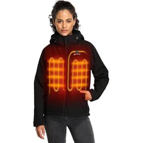 ORORO Women's Slim Fit Heated Jacket with Battery Pack and Detachable Hood