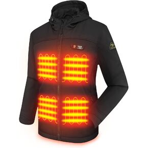 PTAHDUS Women’s Heated Jacket with Battery Pack 7.4V, with Hand Warmer Pocket