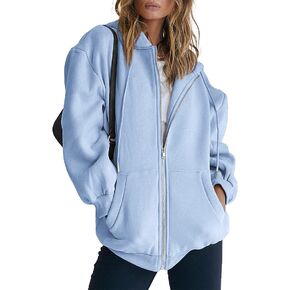 EFAN Women's Cute Hoodies Teen Girl Fall Jacket Oversized Sweatshirts Casual Drawstring Clothes Zip Up Y2K Hoodie with Pocket