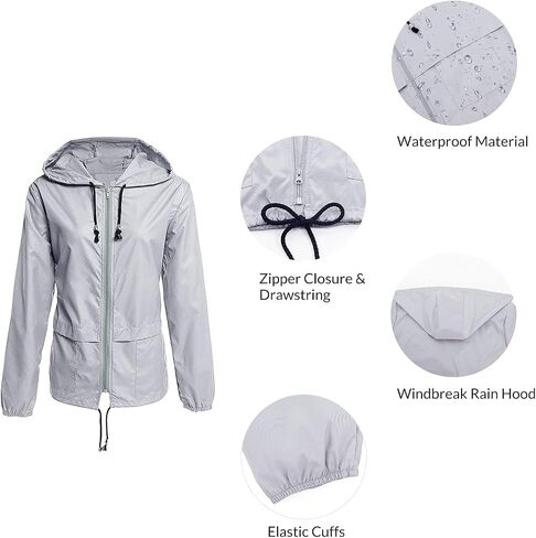 Women Rain Coats Lightweight Waterproof Outdoor Rain Jacket Hooded Packable Raincoats in Saudi Arabia