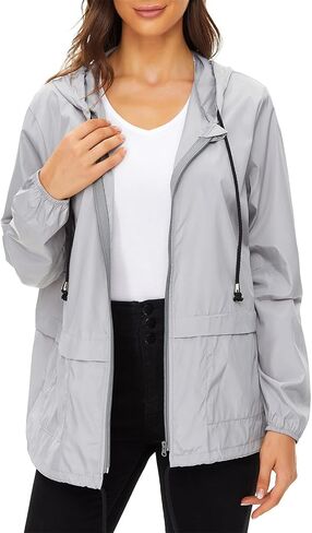 Women Rain Coats Lightweight Waterproof Outdoor Rain Jacket Hooded Packable Raincoats in Saudi Arabia